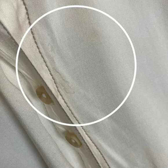 Urban Outfitters Blouse White Semi-Sheer Long Sleeve FLAWS Size Medium Women Top - Picture 4 of 16